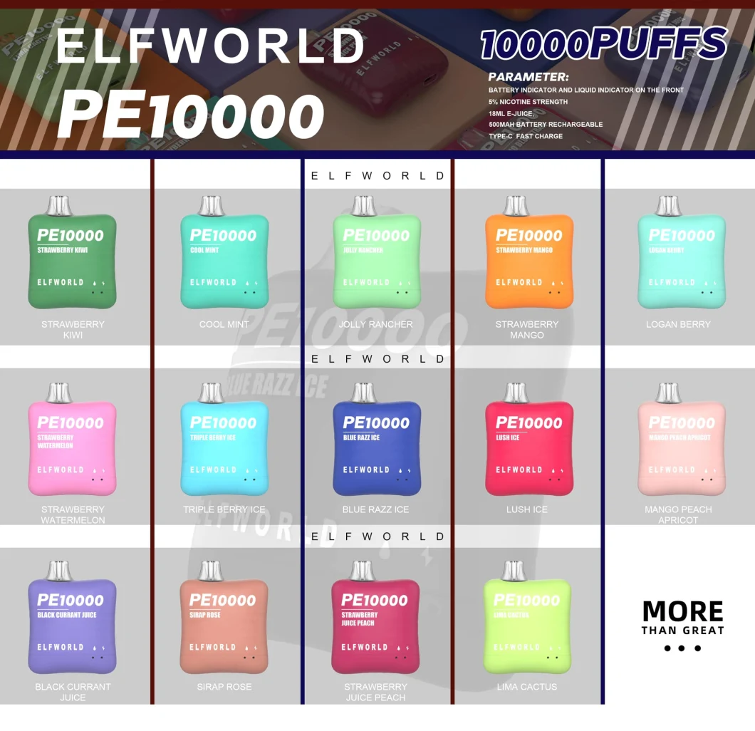 Factory Directly Wholesale Best Price High Quality Elfworld De6000 Mc8500 Big Puffs Disposable